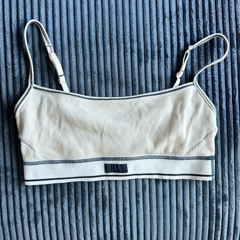 NWOT Limited Edition Skims Cotton Rib Scoop Bralette “Marble Multi”
